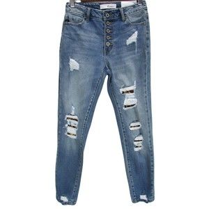 KanCan NWT High Rise Ankle Skinny Jeans Estilo KC7131M  1/24 Button Fly Stretch